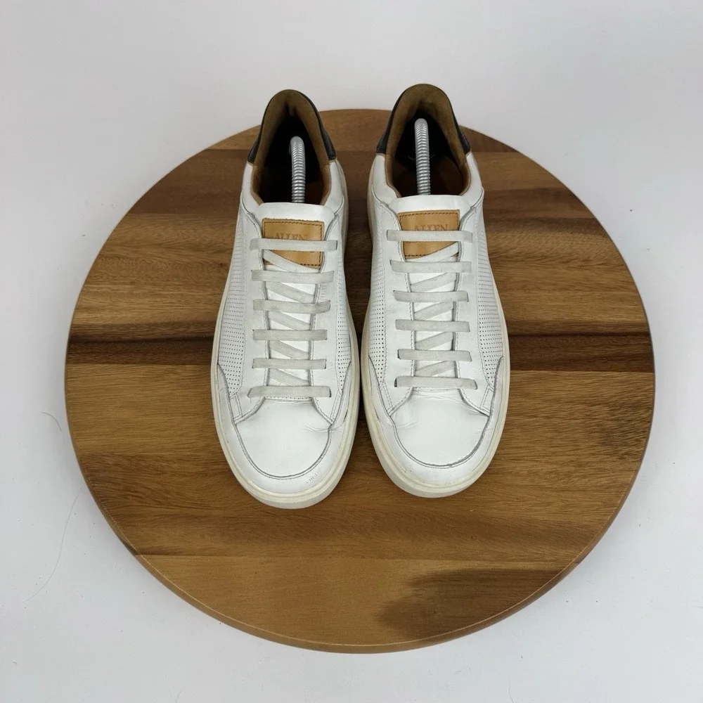 Mens Allen Edmonds Oliver White Perforated Slip On Casual Sneakers Size 9.5 D - Picture 6 of 8